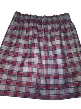 J.Crew Plaid Sidewalk Mini Skirt red gray tartan plaid pattern size 0